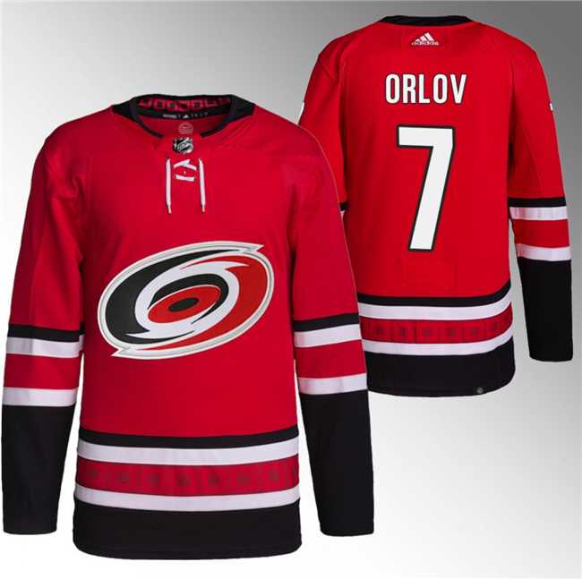 Men%27s Carolina Hurricanes #7 Dmitry Orlov Red Stitched Jersey